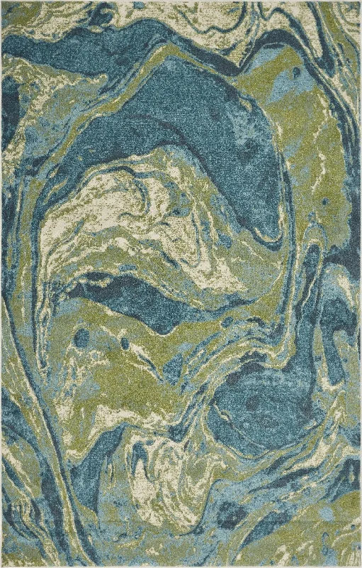 Watercolors 6238 Geode Teal Rug