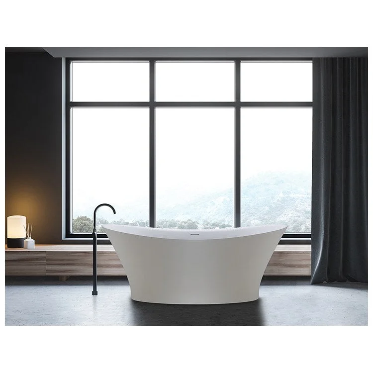 Air Tub Mallory 66 x 35 Inch Freestanding Air Bath Center Biscuit Gloss Oval Sculpturestone 79 Gallons 26-1/2 Inch