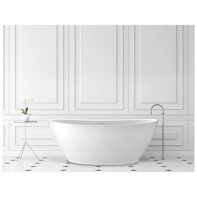 Air Tub Elise 73 x 37 Inch Freestanding with Integral Pedestal Center Biscuit Matte Oval Sculpturestone 102 Gallons 22-3/4 Inch