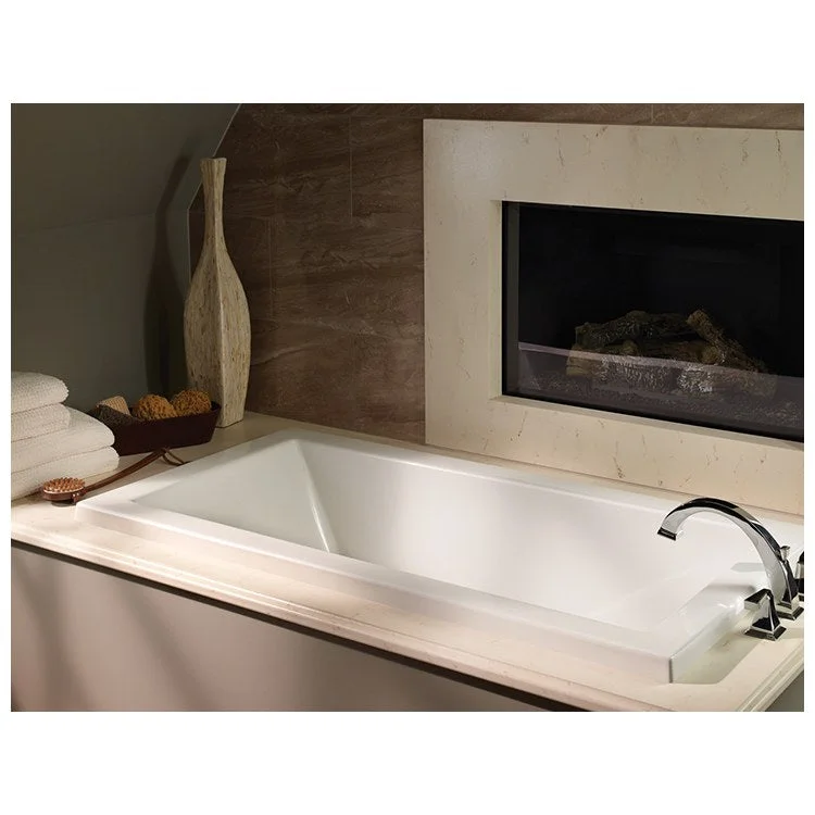 Soaking Tub Andrea 19 54 x 32 Inch Undermount Left/Right Hand Biscuit Acrylic CXL 51 Gallons 21-1/2 Inch