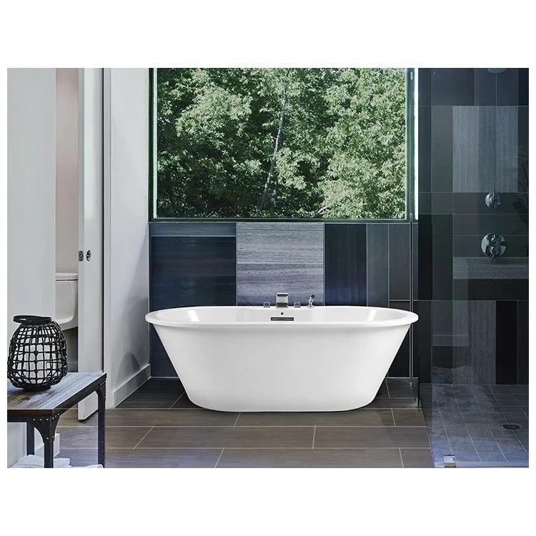 Soaking Tub New Yorker 10 71.75 x 35.5 Inch Freestanding Faucet Deck Center Biscuit Acrylic CXL 83 Gallons 23-1/4 Inch