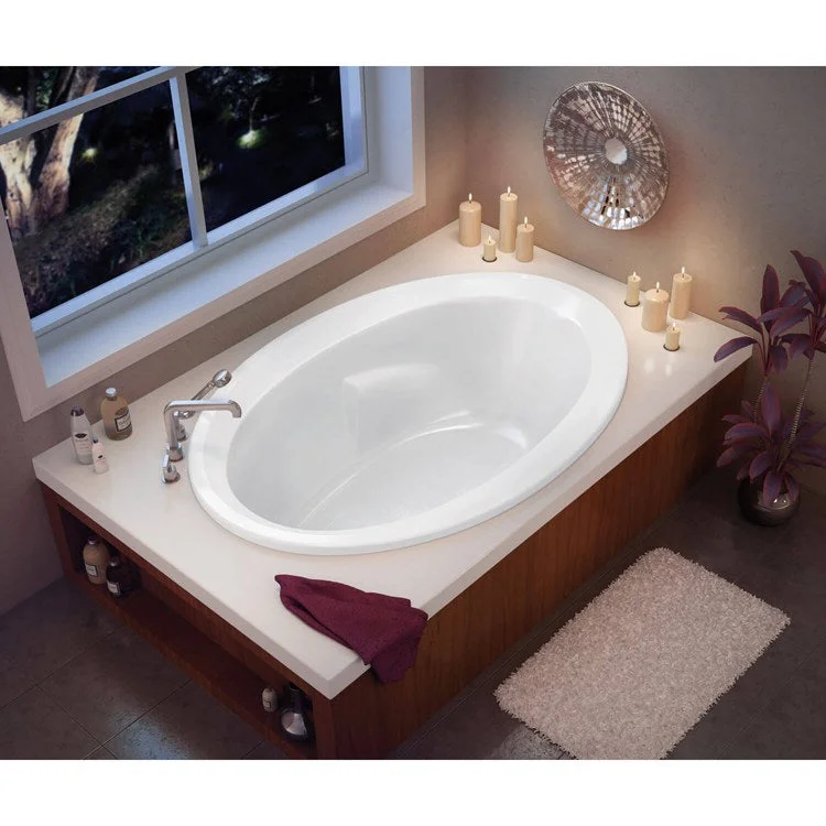 Tub Twilight 59-3/4 x 41-1/2 x 19-3/4 Inch Drop-In with Whirlpool End White Acrylic