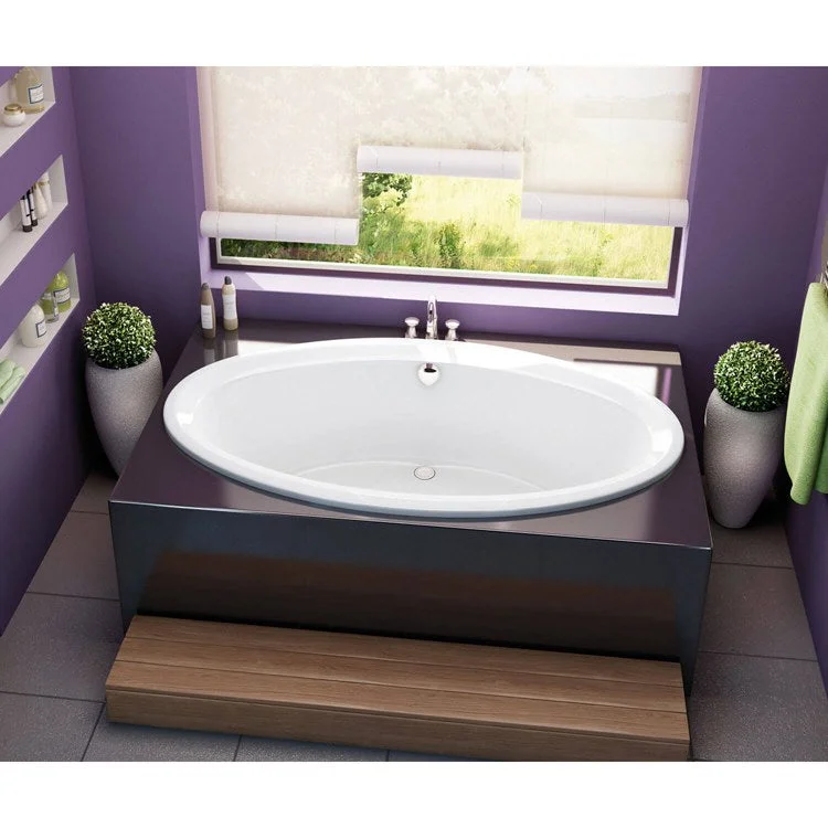 Tub Tympani 71-5/8 x 41-5/8 x 20-1/4 Inch Drop-In with Whirlpool/Aeroffect Center White Acrylic