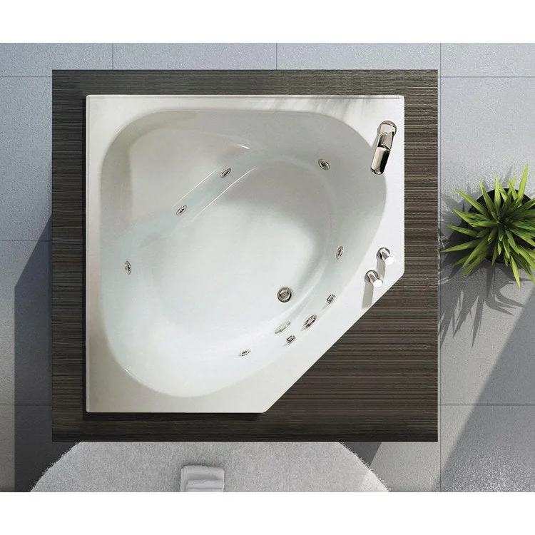 Tub Tandem II 60 x 60 x 18-3/4 Inch Corner with Whirlpool Center White Acrylic