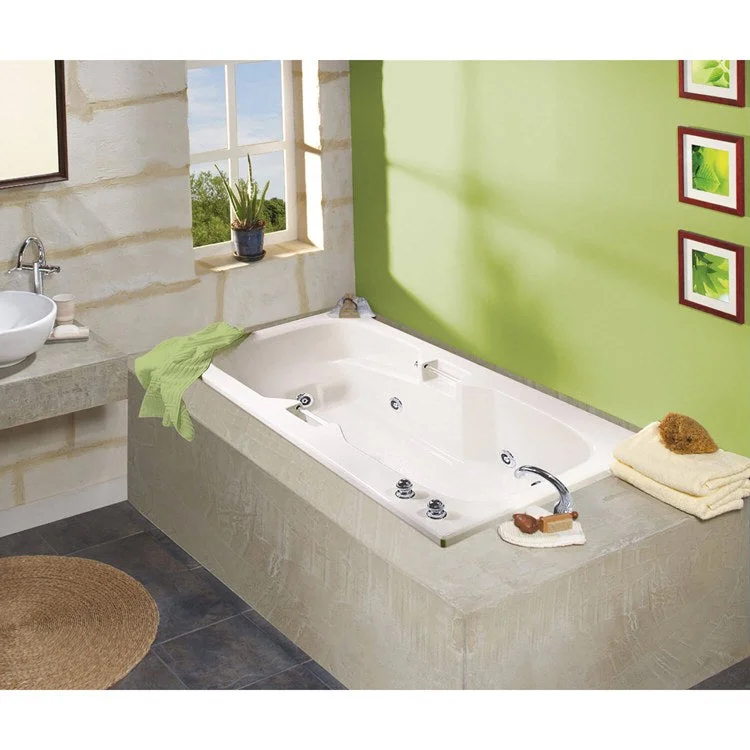 Tub Lopez 71-5/8 x 36-1/8 x 21 Inch Alcove with Whirlpool End White Acrylic