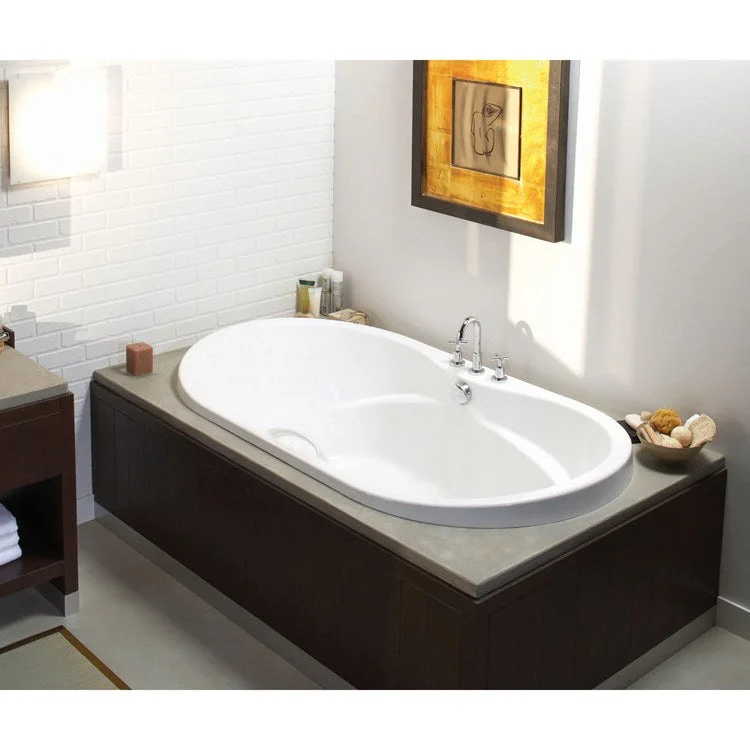 Tub Living 72 x 42 x 23-3/8 Inch Drop-in with Hydromax Center White Acrylic