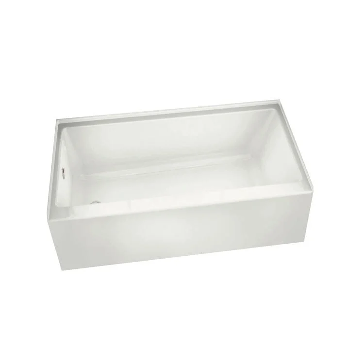 Soaking Tub Rubix 59-3/4 x 32 x 18-3/8 Inch Alcove Right White Acrylic