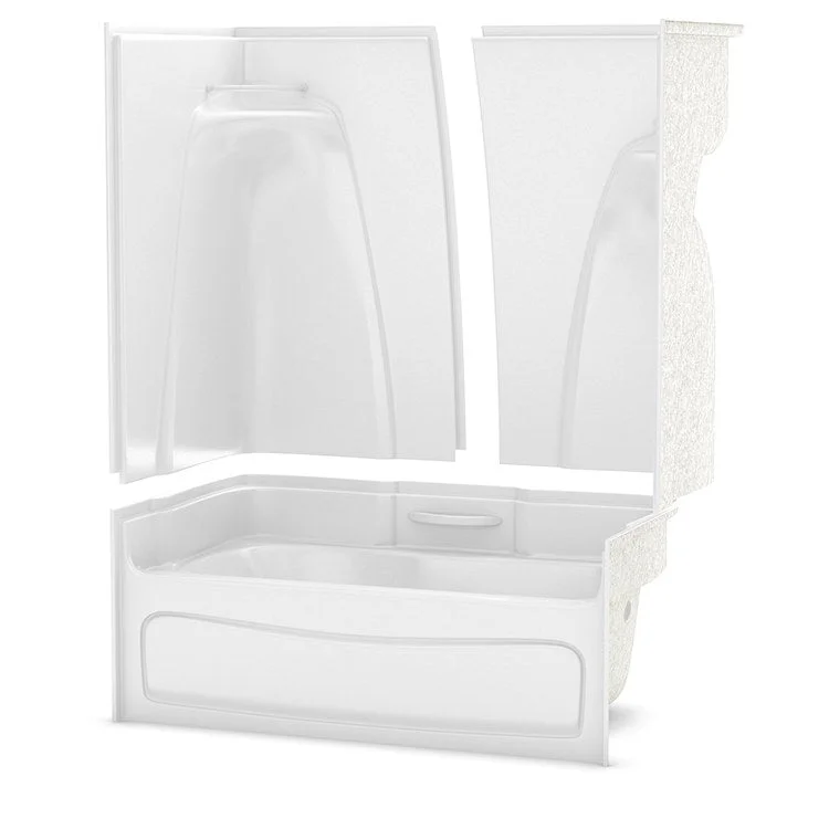 Tub and Shower Module Allia 60 x 33 x 88 Inch Acrylic Right White