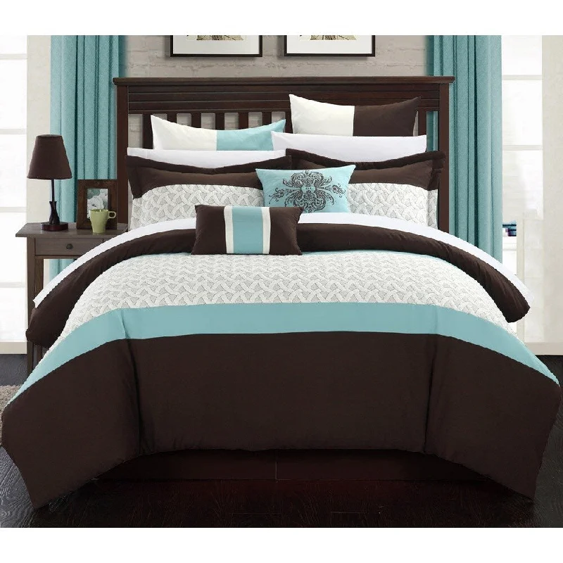 Chic Home Luana Bed-In-A-Bag Brown Comforter 12 Piece Set