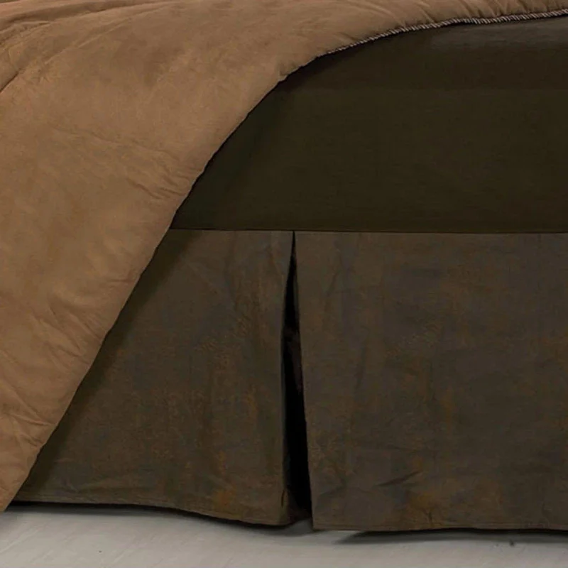 Chocolate Brown Faux Leather Bed Skirt