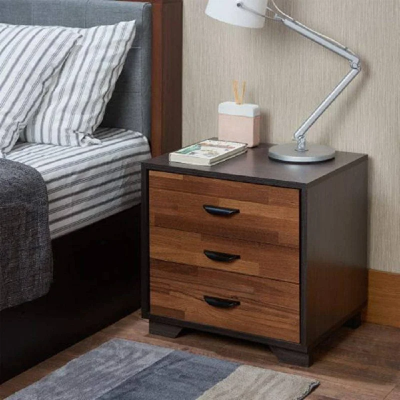 Mid Century Modern Wood Nightstand with 3 Drawers,Bedroom End Table Side Table Wooden Sofa Side Stand Cabinet