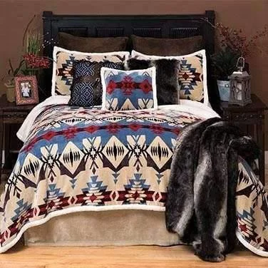 Navajo Sky Southwestern Sherpa Bedding