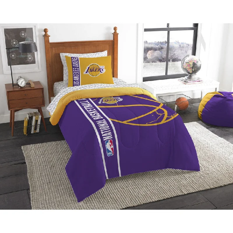 The Northwest Company NBA Los Angeles Lakers Twin 5-piece Bed in a Bag with Sheet Set