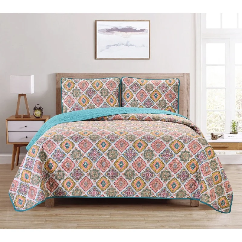 Dan River Reversible Printed Quilt Set (3 Piece)