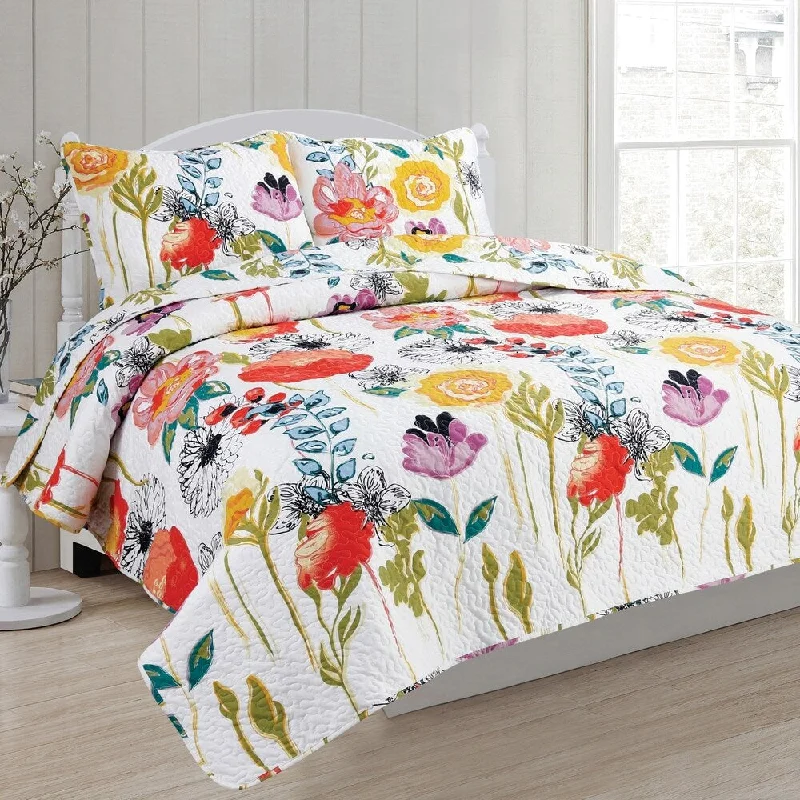 Delia's Garden 3 piece Reversible Quilt Set - Multi-color