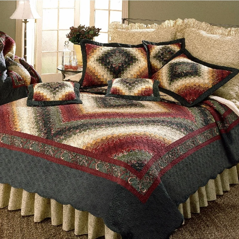 Donna Sharp Spice Postage Stamp King Quilt Set