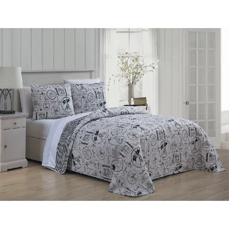 En Vie Paris 3pc Reversible Quilt Set