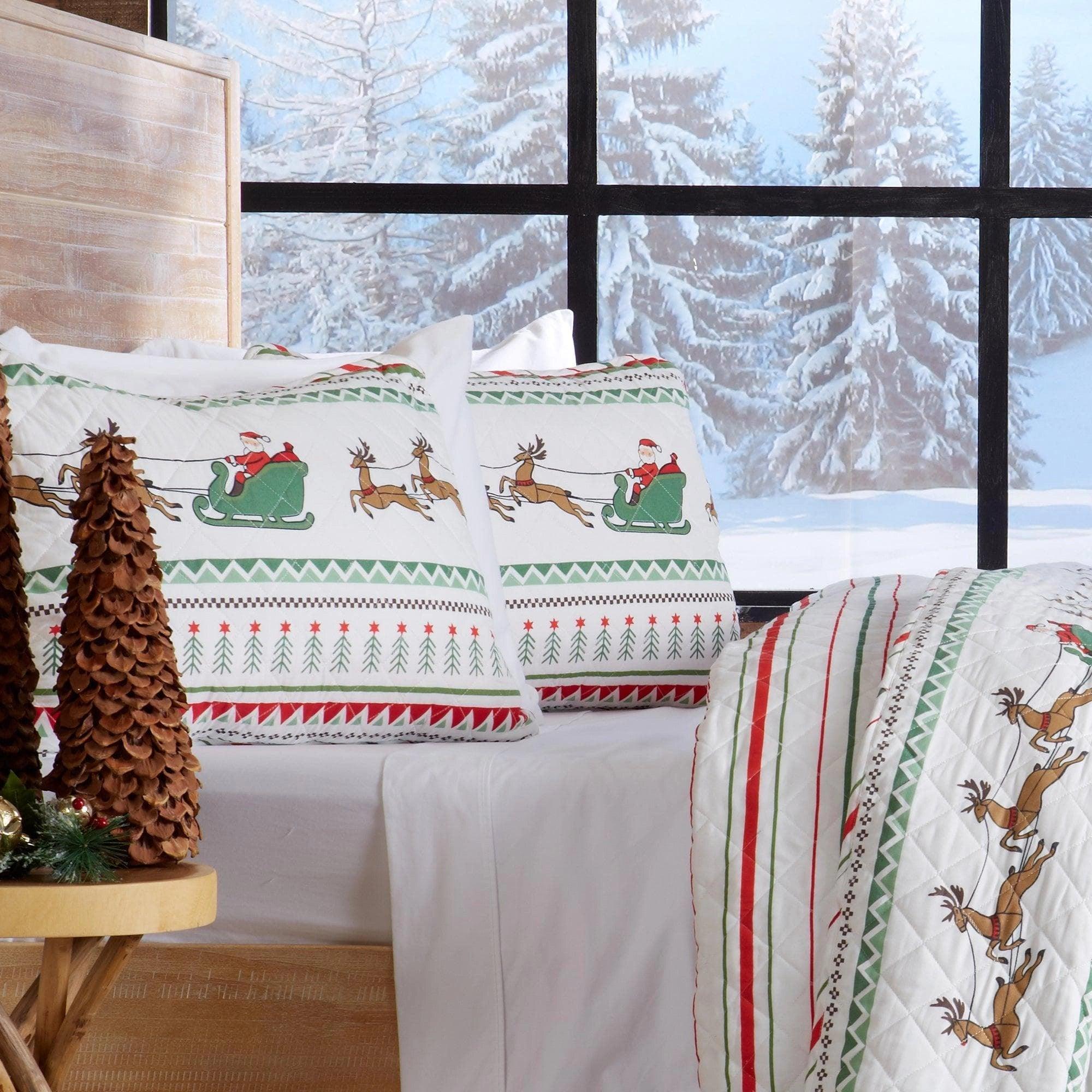 Festive Holiday Reversible Quilt Set