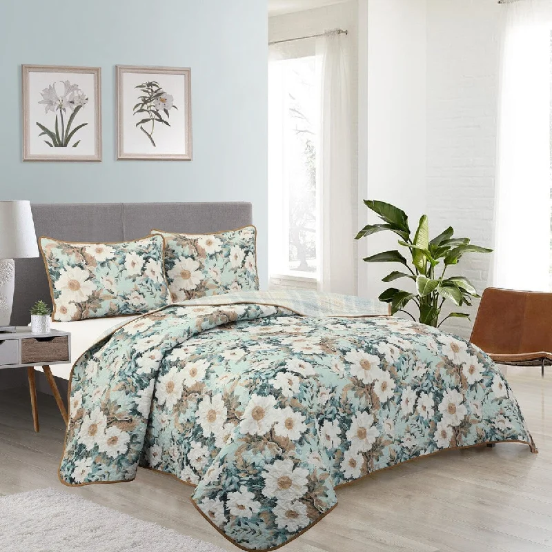 Nanshing Rosanna 3 Piece Floral Print Quilt Set