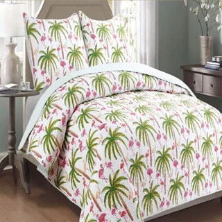 Panama Jack Flamingo 3-piece Quilt Set