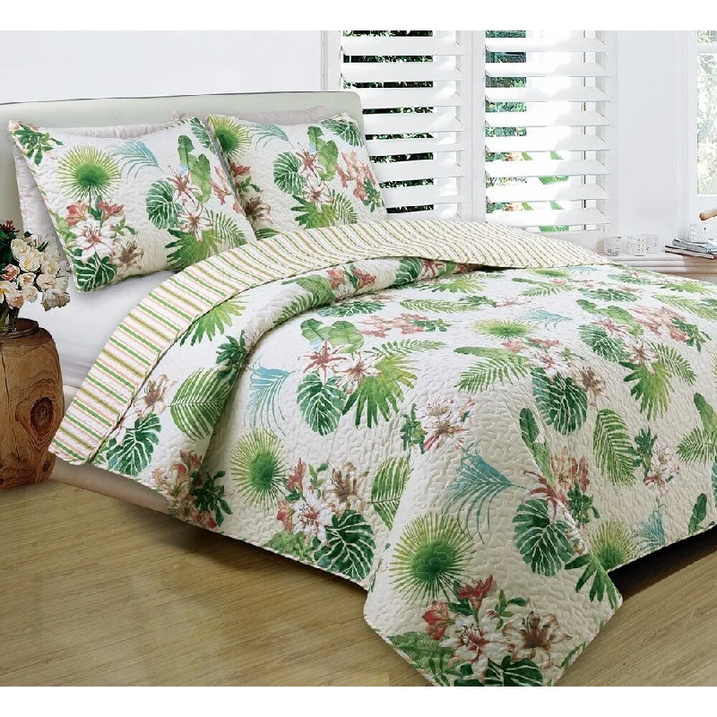 Panama Jack Tropical Beauty 3 piece Quilt Set