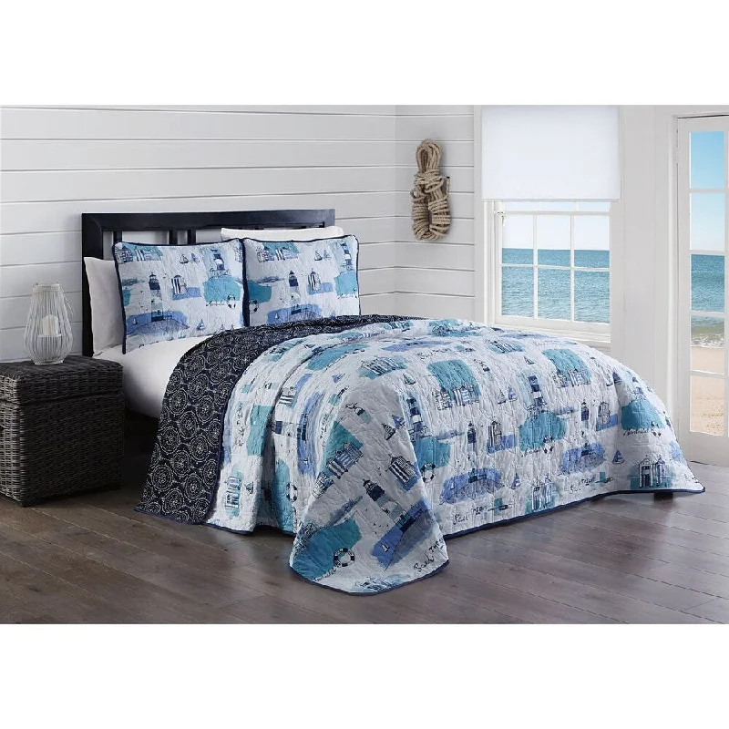 Stone Harbor 3pc Reversible Quilt Set