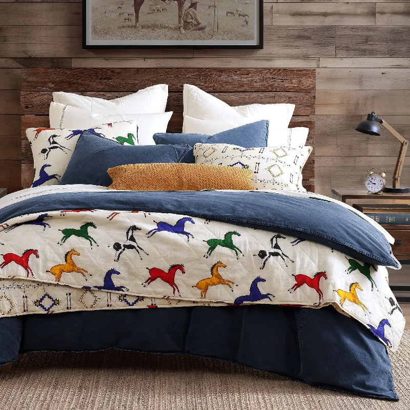 Victorian Horses Reversible Quilt Set