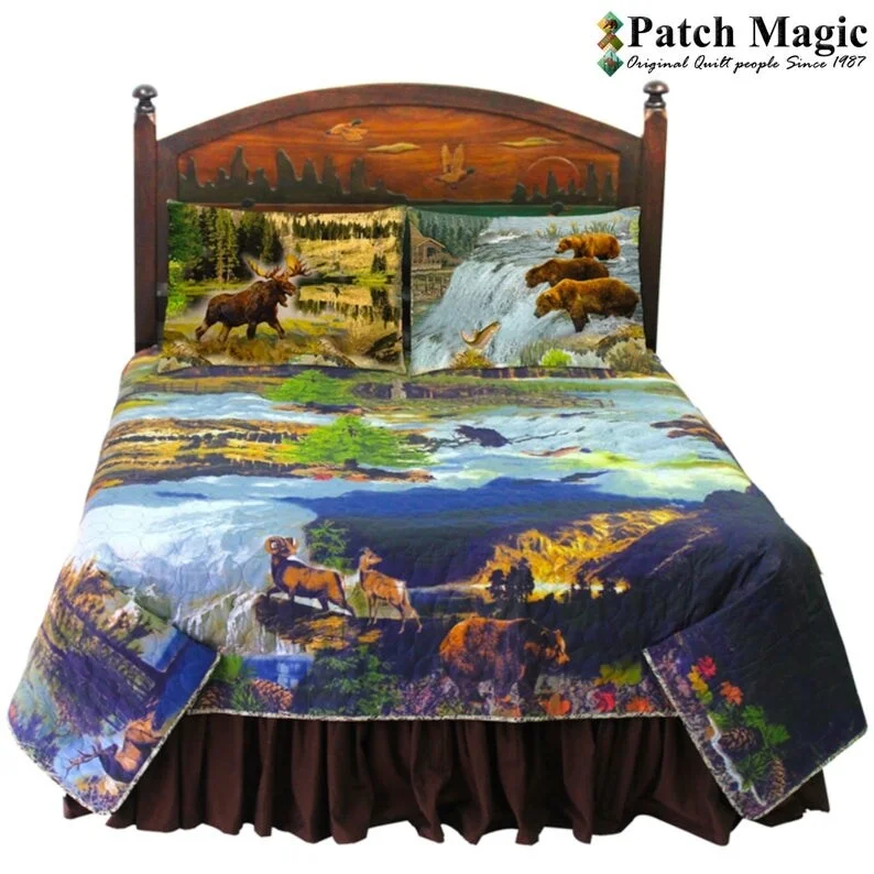 Wildlife Zest Quilt Set from Hunter's Cabin Collection, Printed Quilts