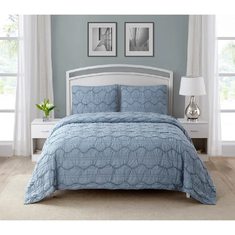 Wonder Home Caesare 3-piece Cotton Texture Quilt Set