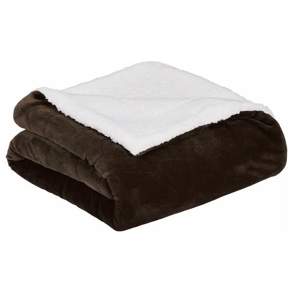 Chocolate Soft Sherpa Throw Blanket 50" x 60"