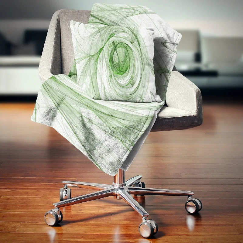 Designart 'Ball of Yarn Green Spiral' Abstract Throw Blanket