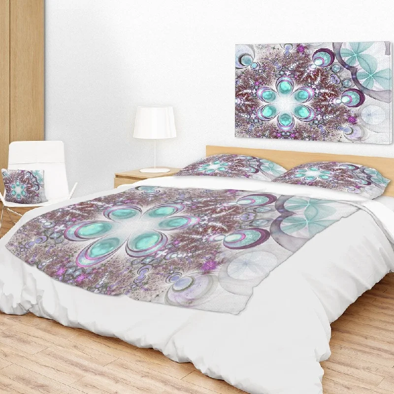 Designart 'Fractal Flower of Blue Digital Art' Flower Throw Blanket