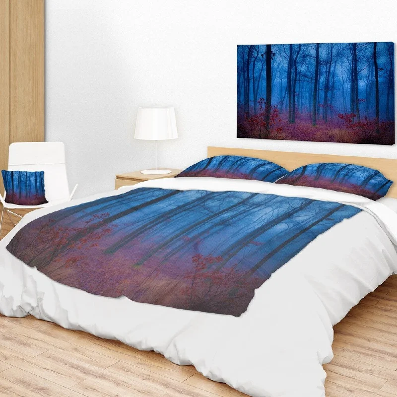 Designart 'Mysterious Blue Thick Woods' Modern Forest Throw Blanket