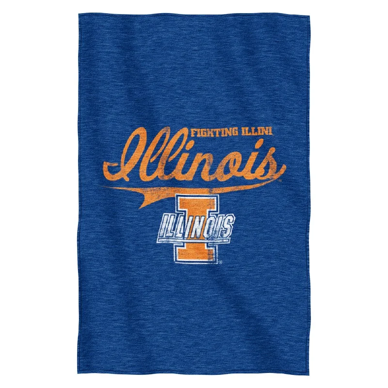 Illinois Sweatshirt Throw Blanket