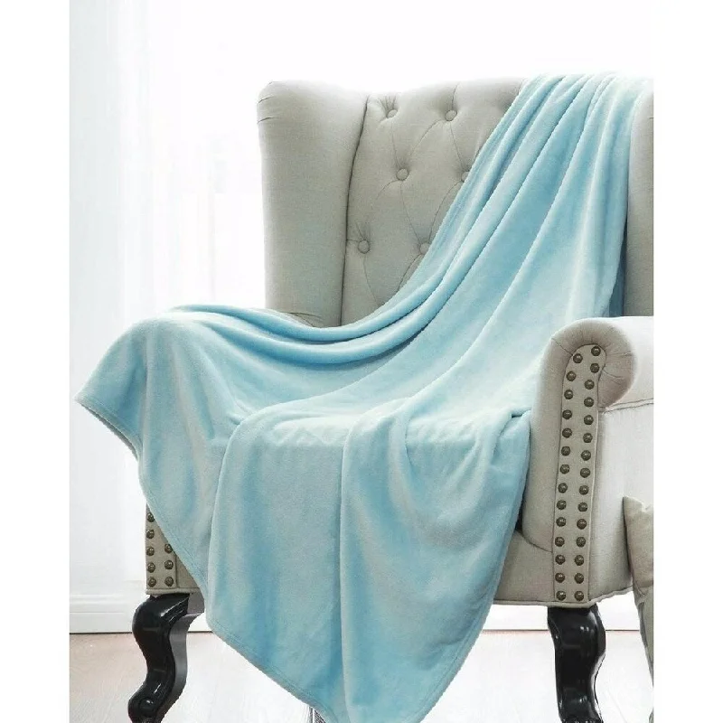 Light Blue Fleece Throw Blanket 50" x 60"