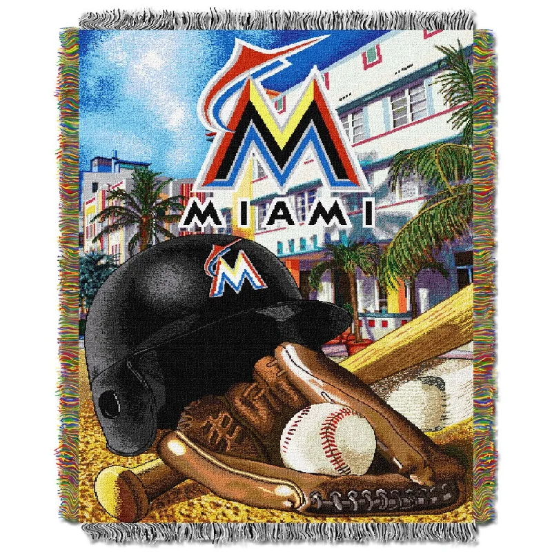 MLB Miami Marlins Woven Tapestry Throw