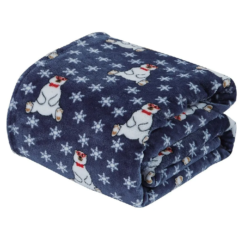 Navy Polar Bear Throw