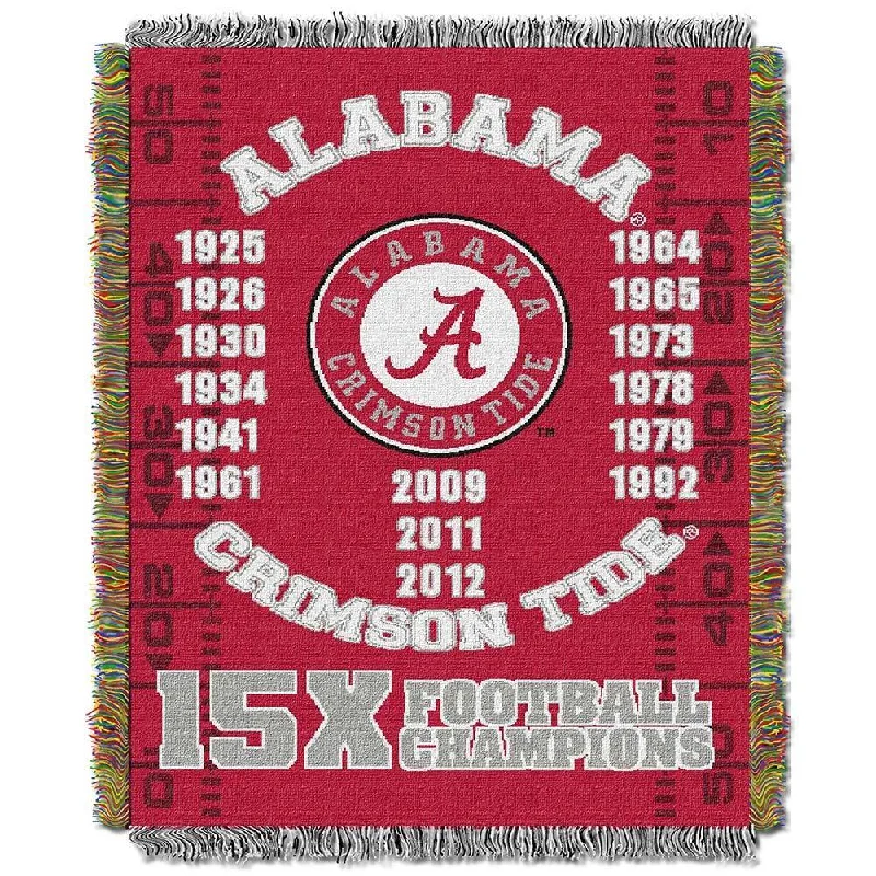 NCAA University of Alabama Crimson Tide School Tapestry Throw