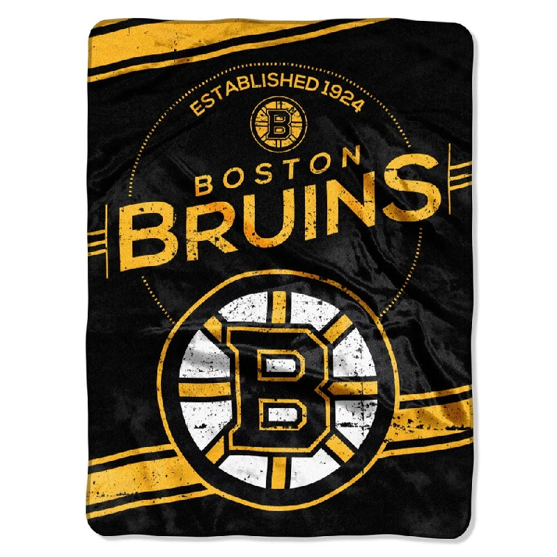 NHL 801 Bruins Stamp Raschel Throw