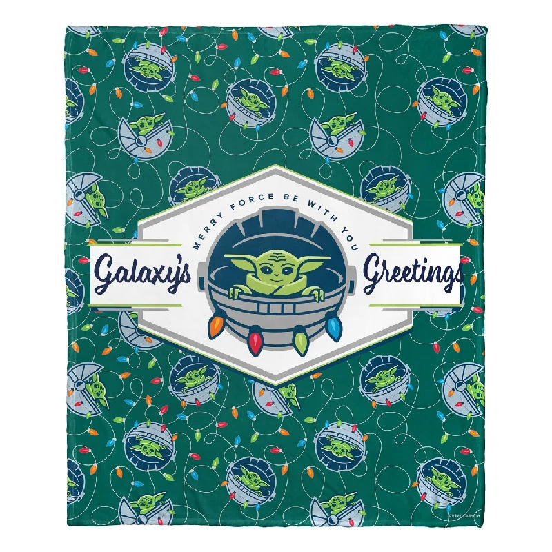 Star Wars: The Mandalorian Galaxy's Greetings Silk Touch Throw Blanket