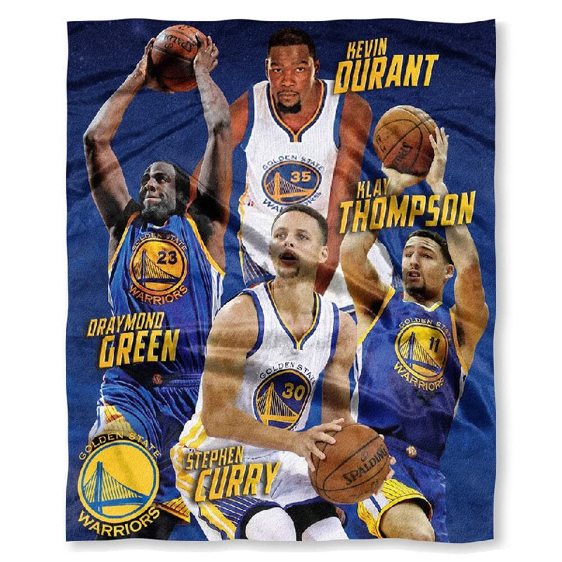 The Northwest Co NBA 575 Warriors Durant, Curry,Green, Thompson Multicolor Silk-touch Polyester Throw